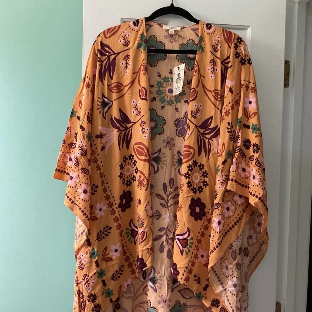 Easel Floral Kimono Cardigan